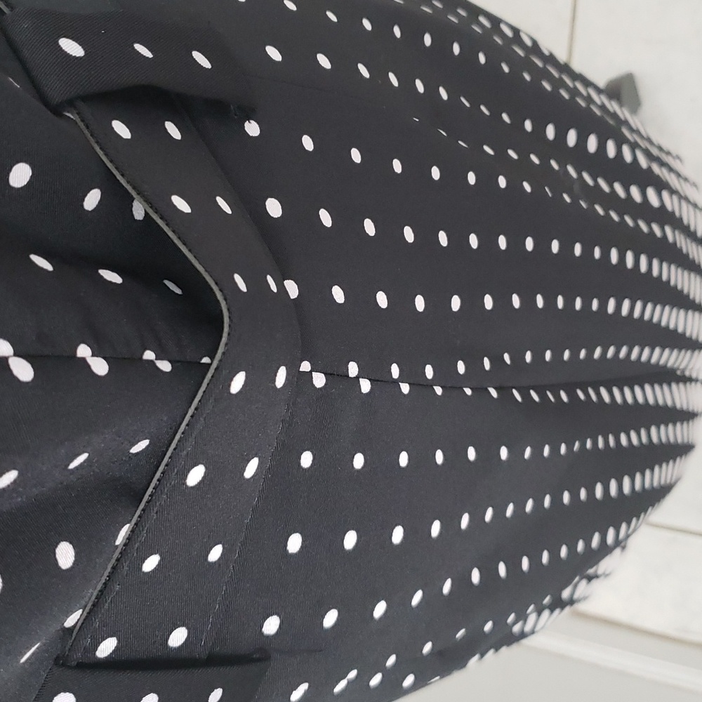 Voir Voir Black/White Sleeveless Belted Polka-dot Dress SIZE 12 - Picture 6 of 8